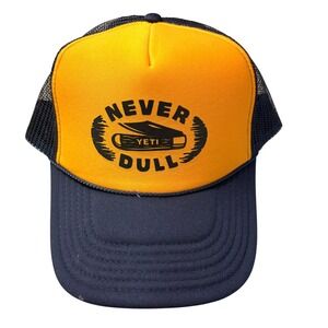 YETI Never Dull Trucker Hat Snapback Yellow Black Mesh
